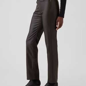 High Rise Recycled Vegan Leather '90s Straight Pants